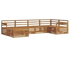 Lauko sofos komplektas 6 pcs Natūrali