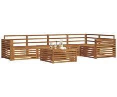 Lauko baldų komplektas Lauko sofos komplektas 6 pcs Natūrali
