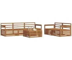 Lauko baldų komplektas Lauko sofos komplektas 6 pcs Natūrali Kietos akacijos mediena