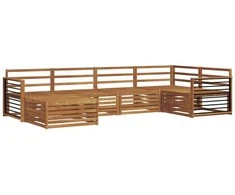 Lauko sofos komplektas 6 pcs Natūrali