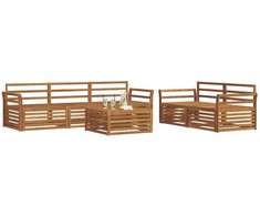 Lauko sofos komplektas 6 pcs Natūrali Kietos akacijos mediena