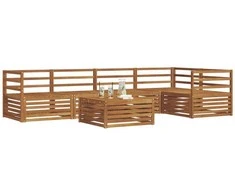Lauko sofos komplektas 6 pcs Natūrali