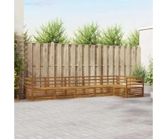 Lauko baldų komplektas Lauko sofos komplektas 6 pcs Natūrali Kietos akacijos mediena