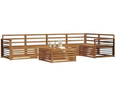Lauko sofos komplektas 6 pcs Natūrali