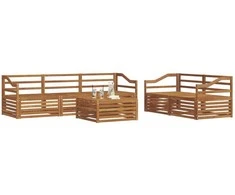 Lauko sofos komplektas 6 pcs Natūrali Kietos akacijos mediena