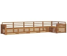 Lauko sofos komplektas 6 pcs Natūrali Kietos akacijos mediena