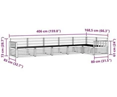 Lauko sofos komplektas 6 vnt. Natūrali