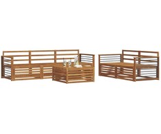 Lauko sofos komplektas 6 pcs Natūrali Kietos akacijos mediena