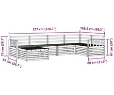 Lauko sofos komplektas 6 vnt. Natūrali Kietos akacijos mediena