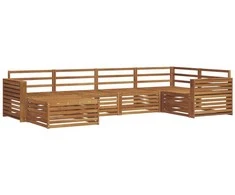Lauko sofos komplektas 6 pcs Natūrali