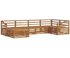 Lauko sofos komplektas 6 pcs Natūrali