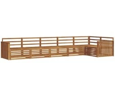 Lauko sofos komplektas 6 pcs Natūrali Kietos akacijos mediena