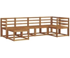 Lauko sofos komplektas 6 pcs Natūrali