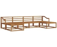 Lauko baldų komplektas Lauko sofos komplektas 6 pcs Natūrali Kietos akacijos mediena