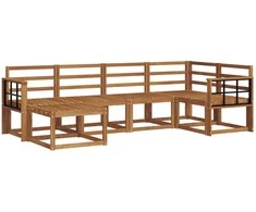 Lauko sofos komplektas 6 pcs Natūrali