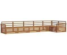 Lauko sofos komplektas 6 pcs Natūrali Kietos akacijos mediena