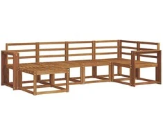Lauko sofos komplektas 6 pcs Natūrali
