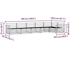 Lauko sofos komplektas 6 vnt. Natūrali