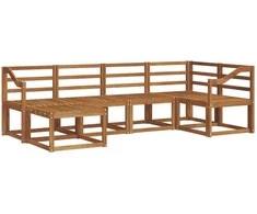 Lauko sofos komplektas 6 pcs Natūrali