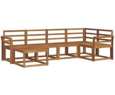 Lauko sofos komplektas 6 pcs Natūrali