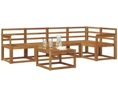 Lauko sofos komplektas 6 pcs Natūrali Kietos akacijos mediena