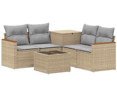 Sofos komplektas 6 vnt. Bežinė ir šviesiai pilka