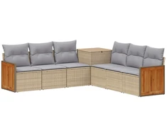 Sofos komplektas 7 pcs Bežinė ir šviesiai pilka