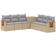 Sofos komplektas 7 pcs Bežinė ir šviesiai pilka