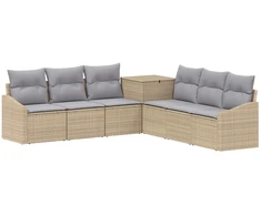Sofos komplektas 7 pcs Bežinė ir šviesiai pilka