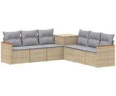 Sofos komplektas 7 pcs Bežinė ir šviesiai pilka