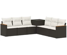 Sofos komplektas 7 pcs Juoda ir kreminė balta