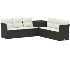 Sofos komplektas 7 pcs Juoda ir kreminė balta