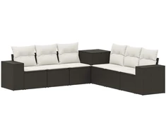 Sofos komplektas 7 pcs Juoda ir kreminė balta
