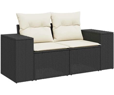 Sofos komplektas 7 pcs Juoda ir kreminė balta