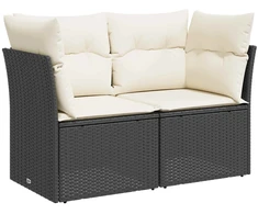 Sofos komplektas 7 pcs Juoda ir kreminė balta