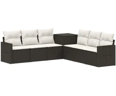 Sofos komplektas 7 pcs Juoda ir kreminė balta