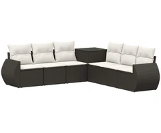 Sofos komplektas 7 pcs Juoda ir kreminė balta