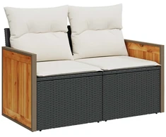 Sofos komplektas 7 pcs Juoda ir kreminė balta