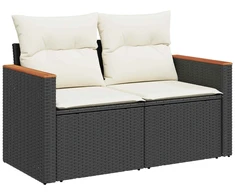 Sofos komplektas 7 pcs Juoda ir kreminė balta