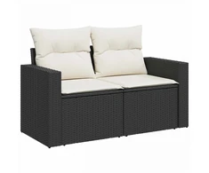 Sofos komplektas 7 pcs Juoda ir kreminė balta