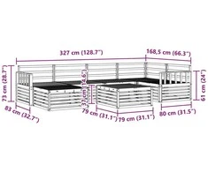 Lauko sofos komplektas 7 vnt. Natūrali Kietos akacijos mediena