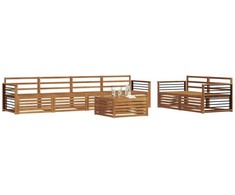 Lauko sofos komplektas 7 pcs Natūrali Kietos akacijos mediena