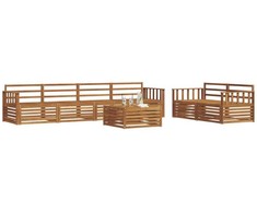 Lauko sofos komplektas 7 pcs Natūrali Kietos akacijos mediena