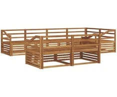 Lauko sofos komplektas 7 pcs Natūrali Kietos akacijos mediena