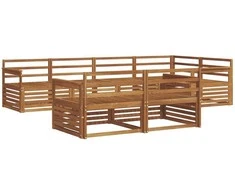 Lauko sofos komplektas 7 pcs Natūrali Kietos akacijos mediena