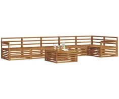 Lauko sofos komplektas 7 pcs Natūrali