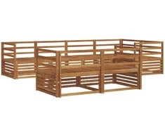 Lauko sofos komplektas 7 pcs Natūrali Kietos akacijos mediena