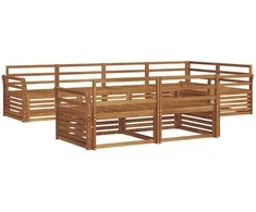 Lauko sofos komplektas 7 pcs Natūrali Kietos akacijos mediena