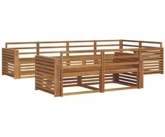 Lauko sofos komplektas 7 pcs Natūrali Kietos akacijos mediena