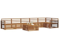 Lauko sofos komplektas 7 pcs Natūrali Kietos akacijos mediena